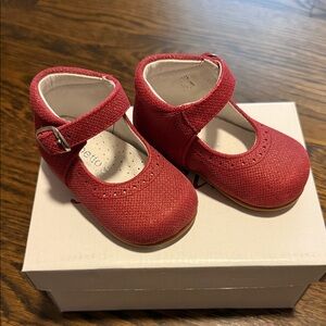 Brand New Leather Elegant Red Kids Dress Shoes with Strap